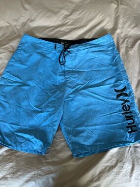 Hurley Teal Blue Men’s Boardshorts with Black Logo